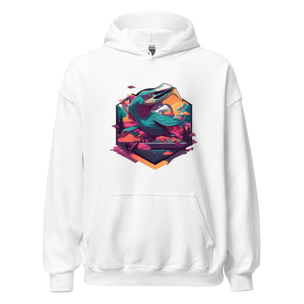 White Hoodie with print art