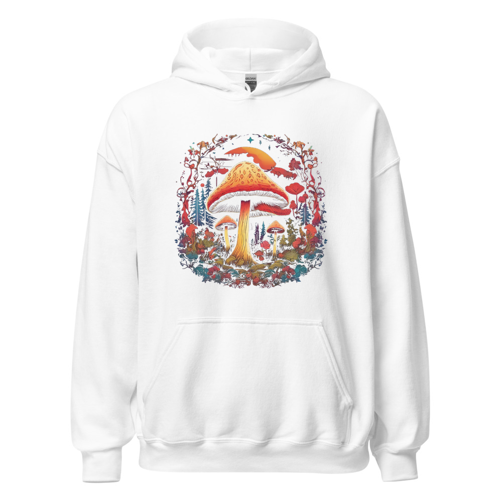 White Hoodie with print art