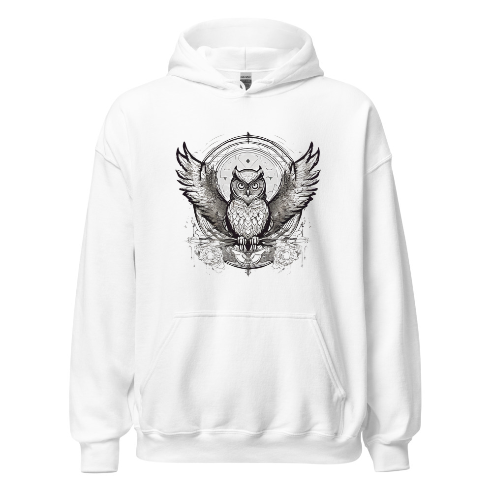 White Hoodie with print art