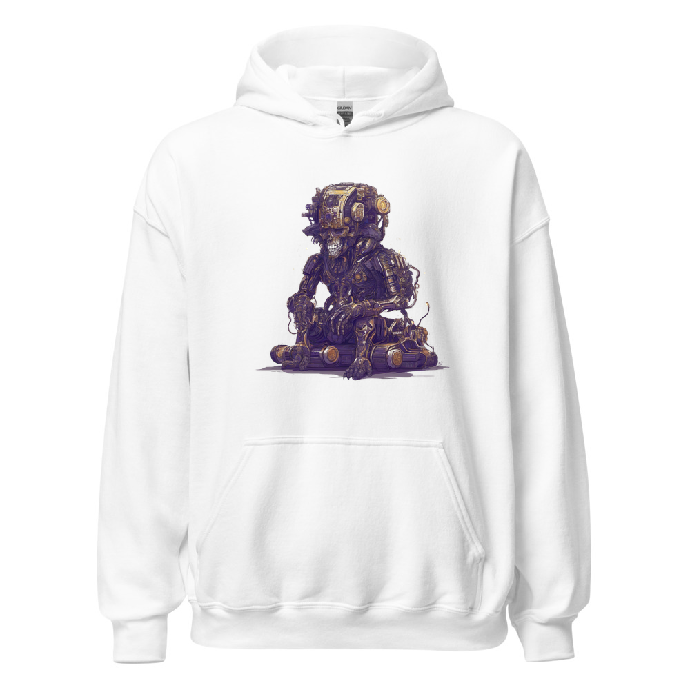 White Hoodie with print art