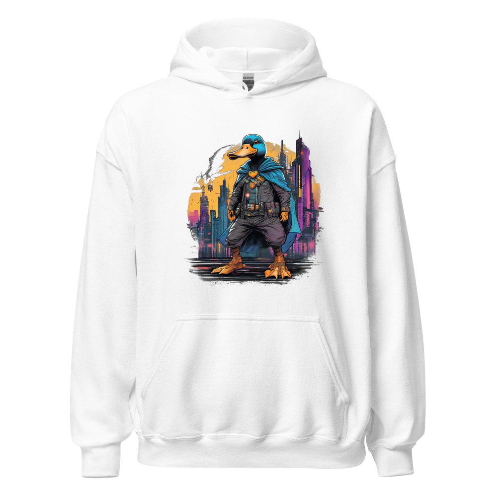 White Hoodie with print art