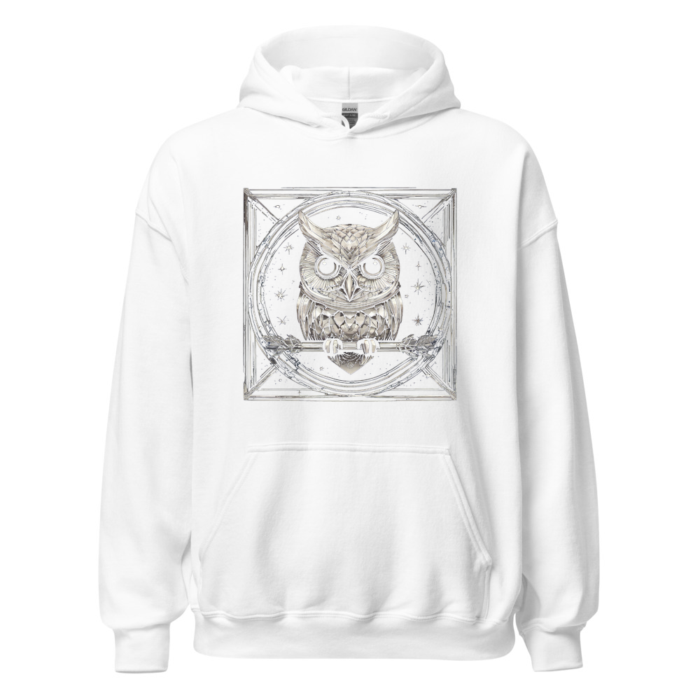 White Hoodie with print art