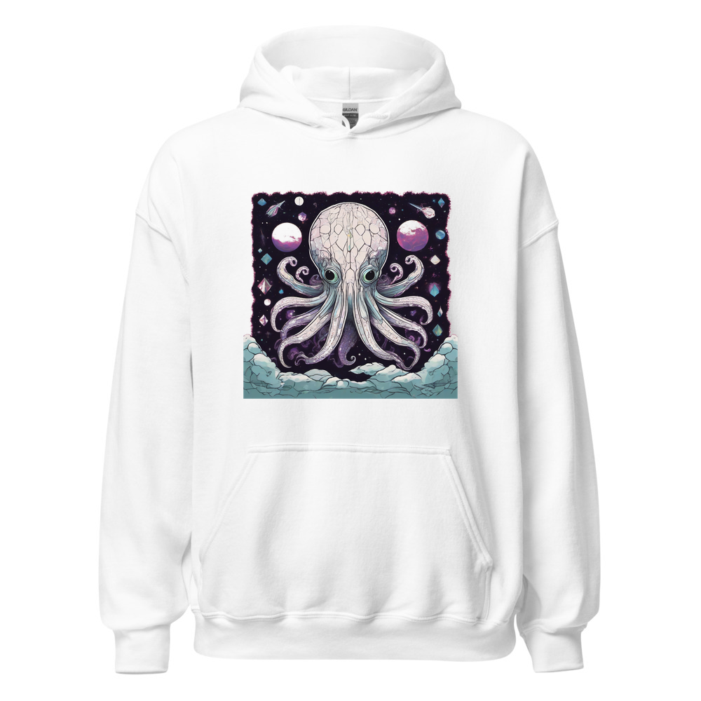White Hoodie with print art
