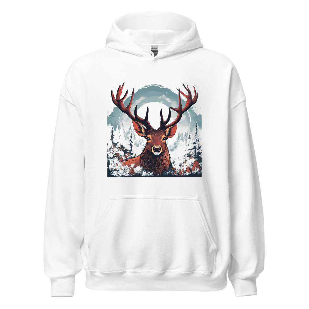 White Hoodie with print art