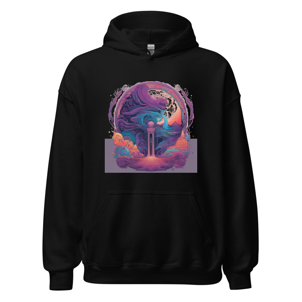 Black Hoodie with print art