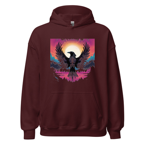 Maroon Hoodie with print art