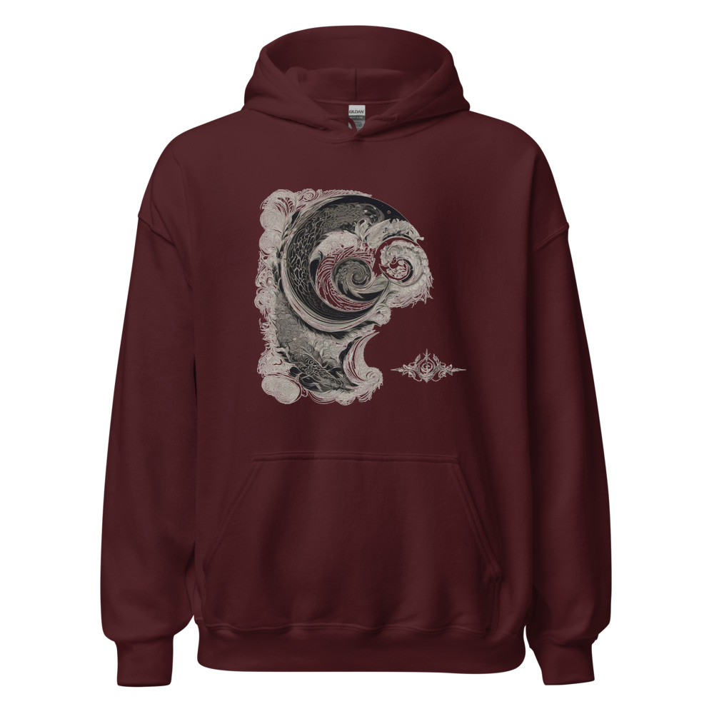 Maroon Hoodie with print art