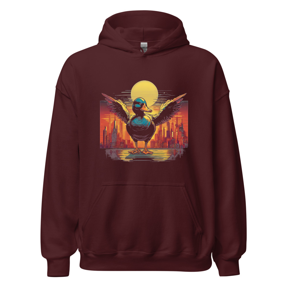 Maroon Hoodie with print art