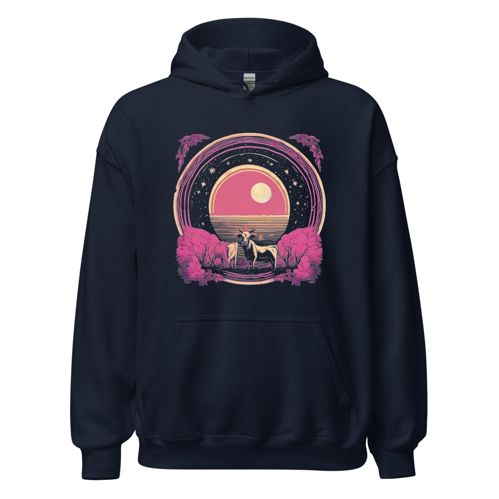 Navy Hoodie with print art
