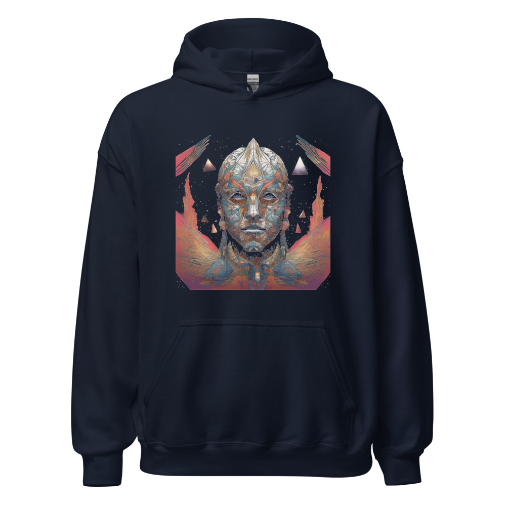 Navy Hoodie with print art