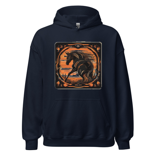 Navy Hoodie with print art