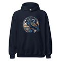 Navy Hoodie with print art