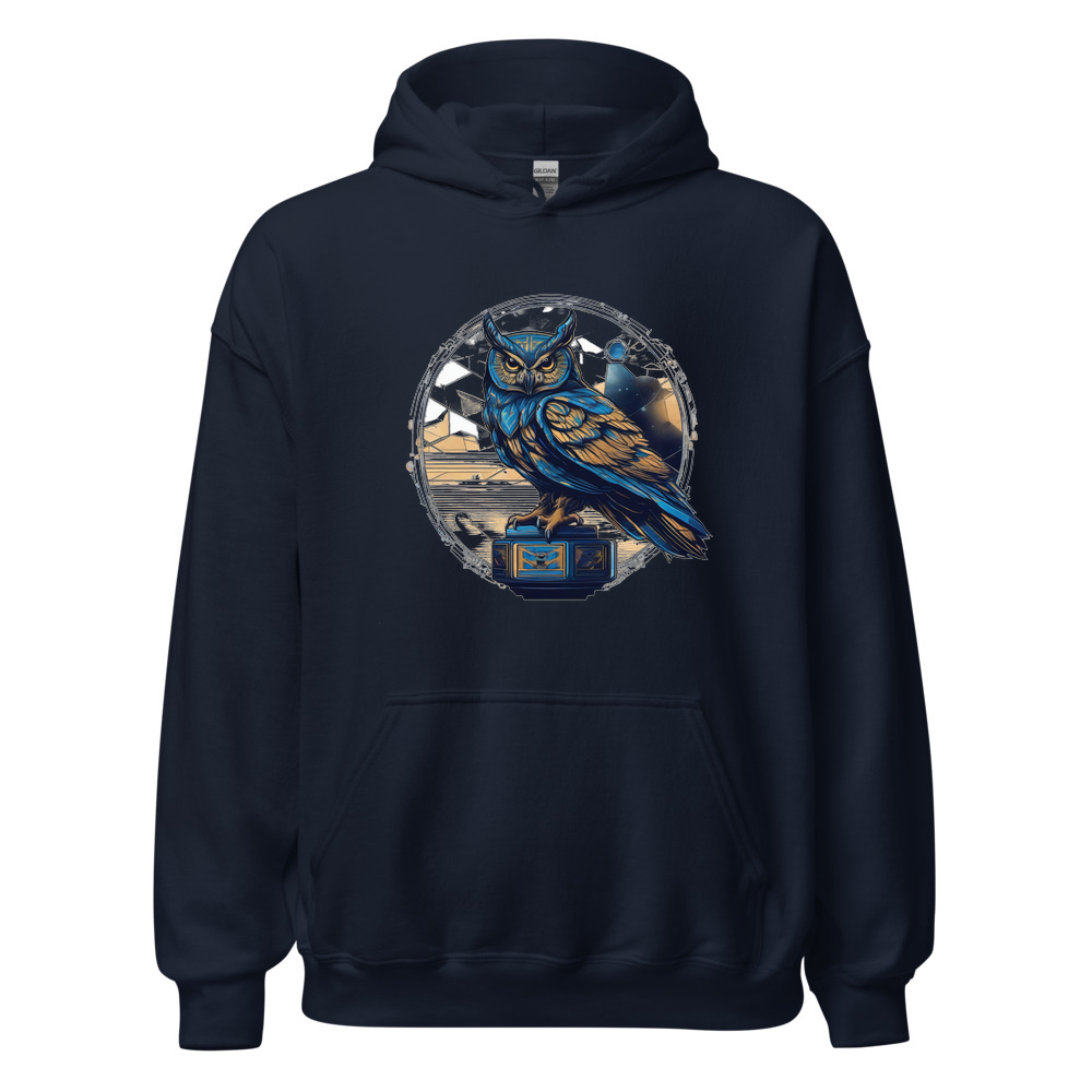 Navy Hoodie with print art