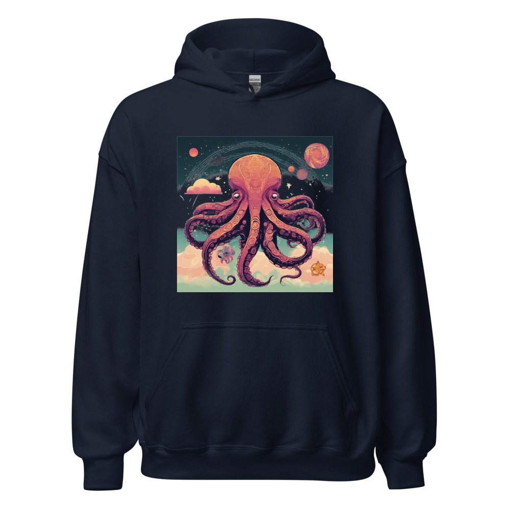 Navy Hoodie with print art