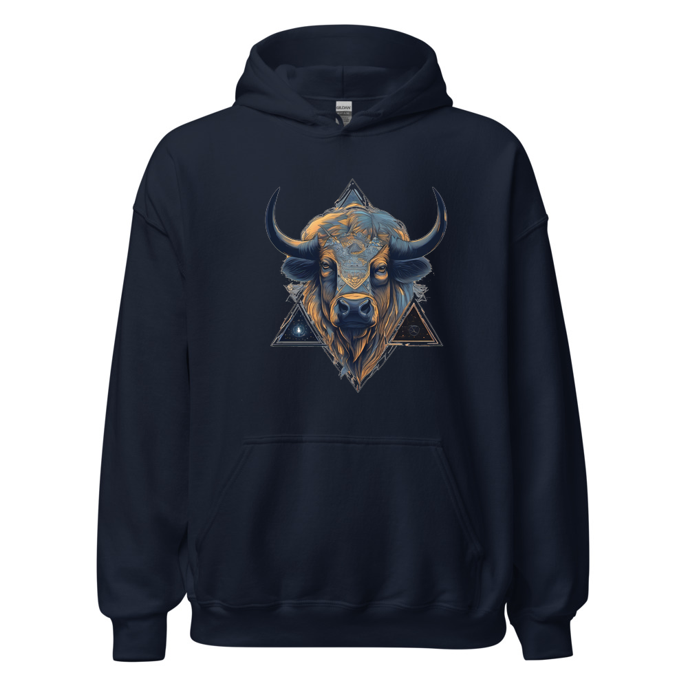 Navy Hoodie with print art
