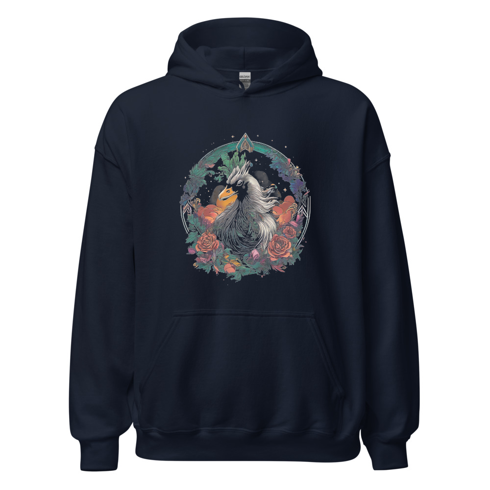 Navy Hoodie with print art