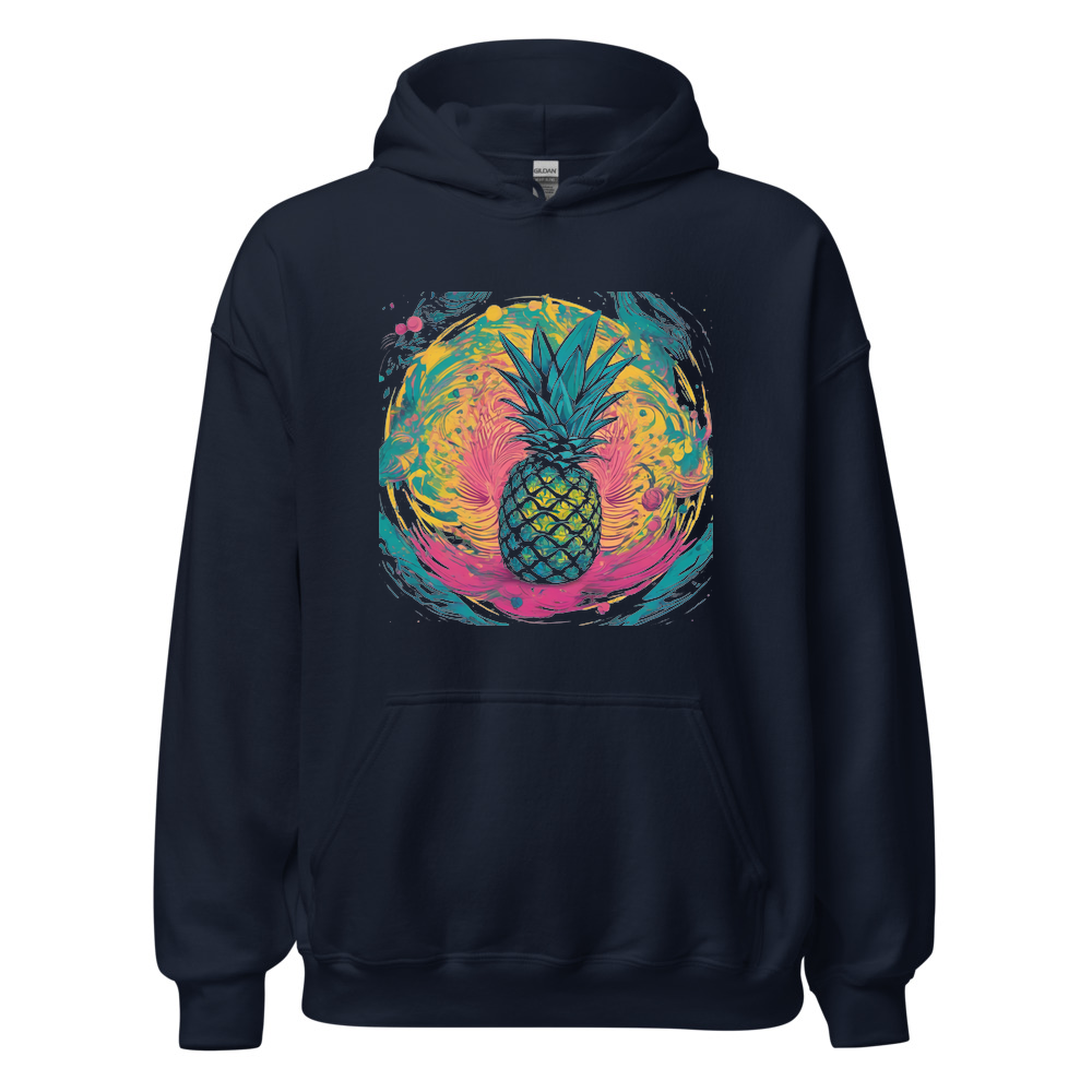 Navy Hoodie with print art