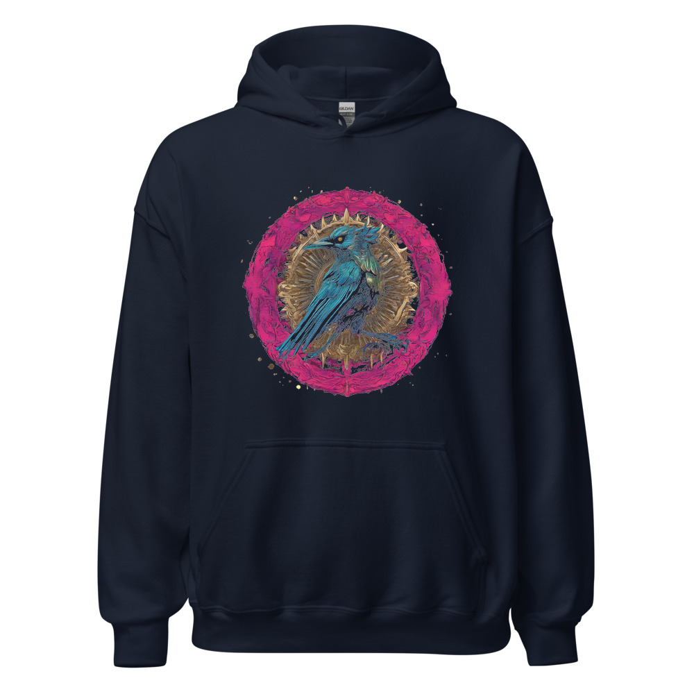 Navy Hoodie with print art