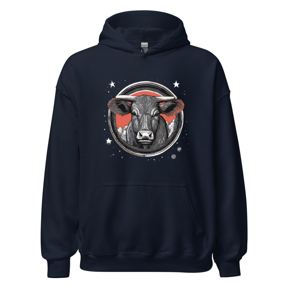 Navy Hoodie with print art