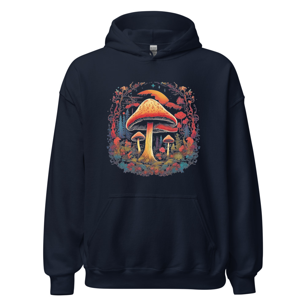 Navy Hoodie with print art