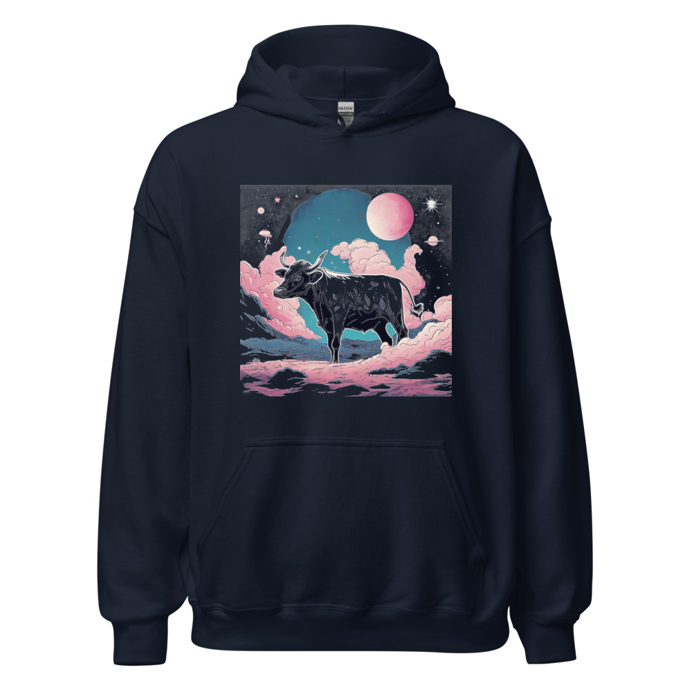 Navy Hoodie with print art