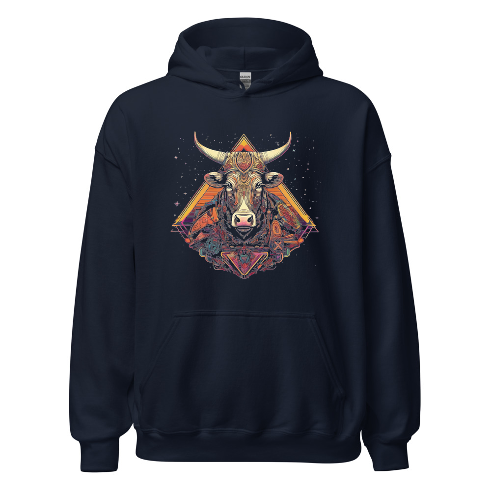 Navy Hoodie with print art