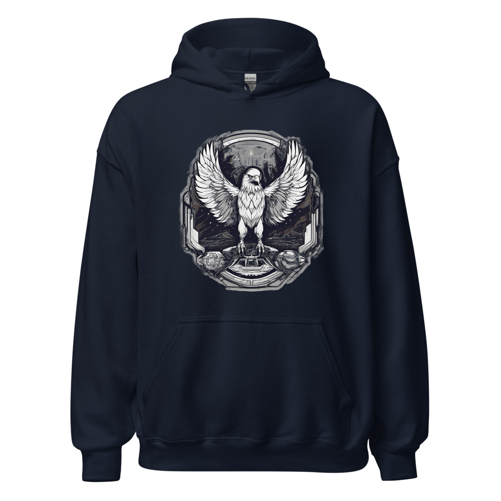 Navy Hoodie with print art
