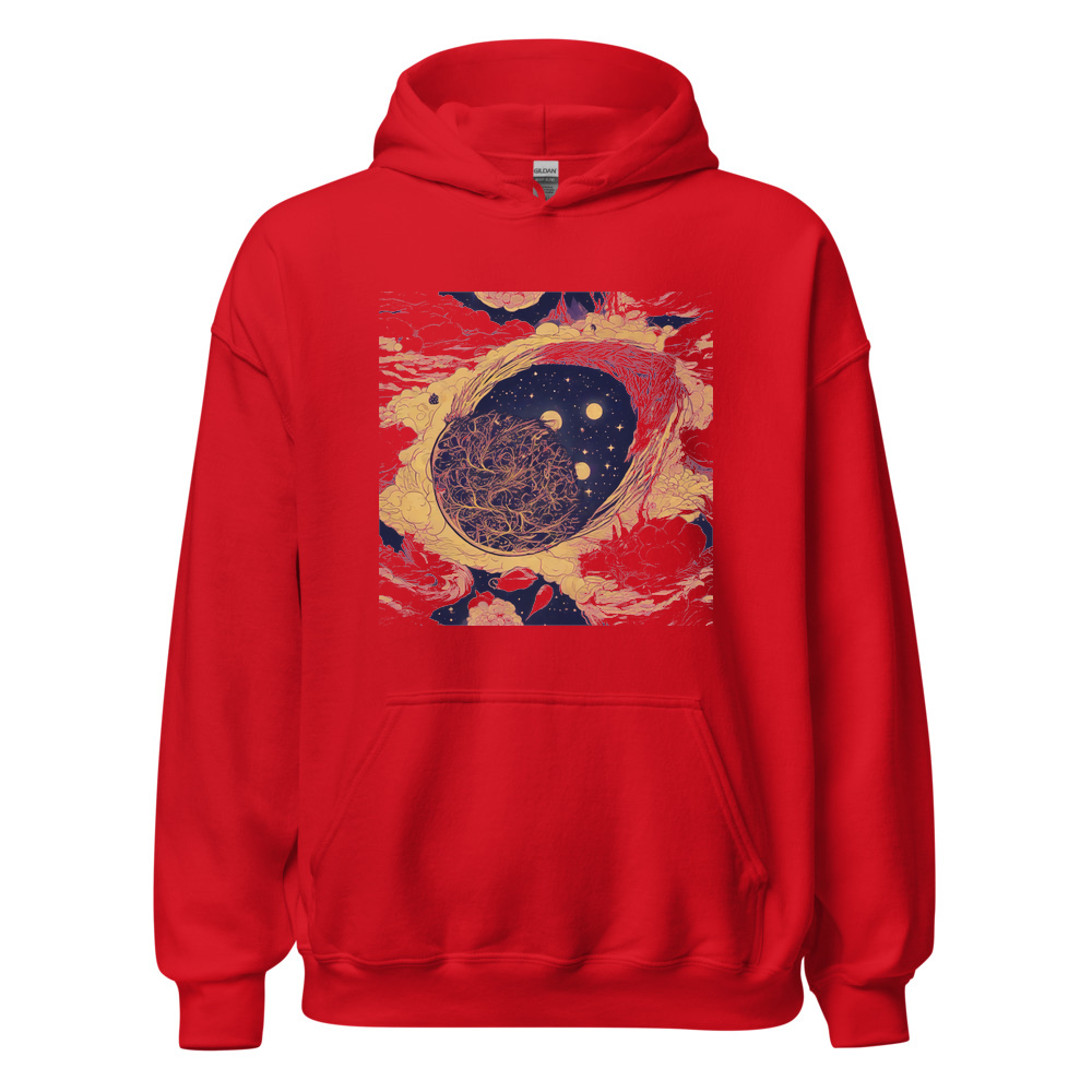 Red Hoodie with print art