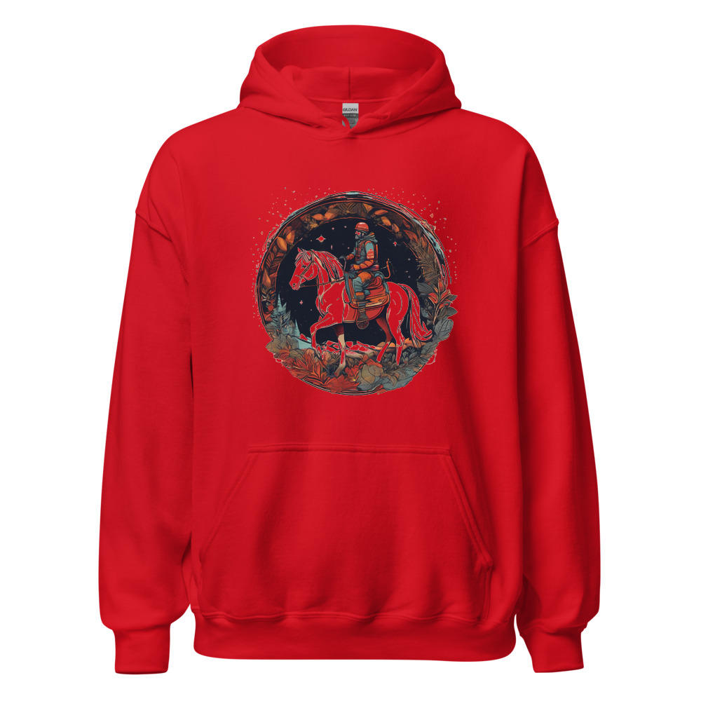 Red Hoodie with print art