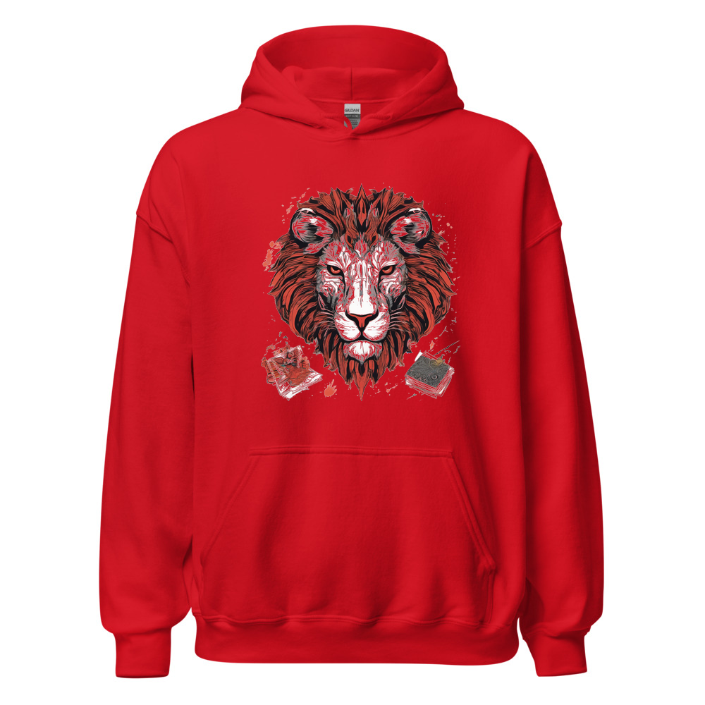 Red Hoodie with print art