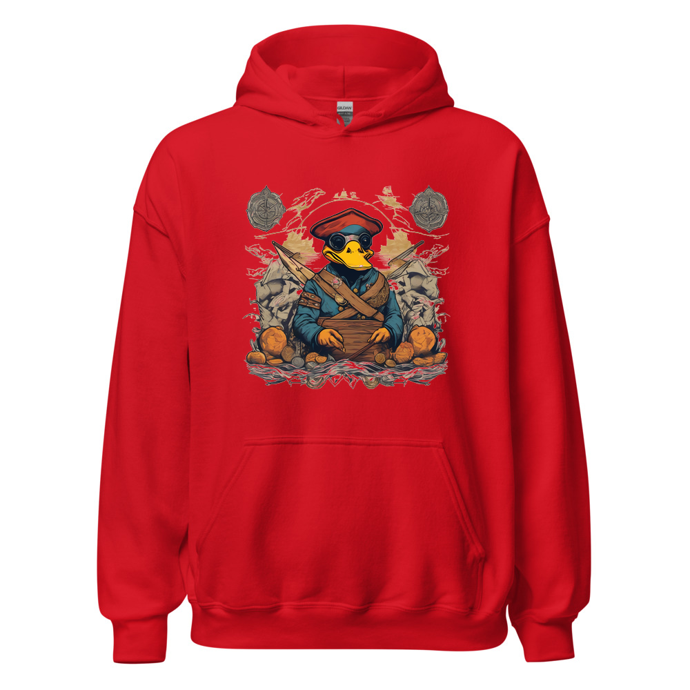 Red Hoodie with print art