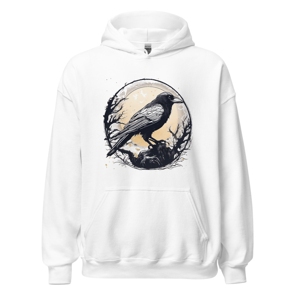 White Hoodie with print art