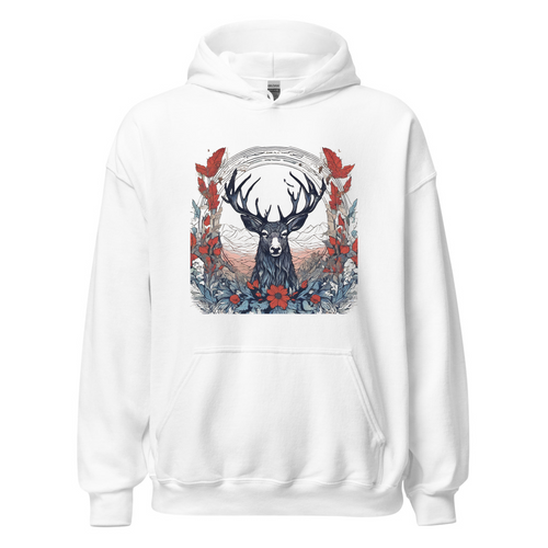 White Hoodie with print art