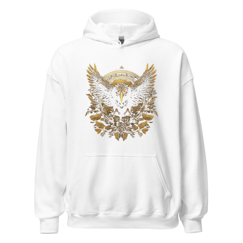 White Hoodie with print art