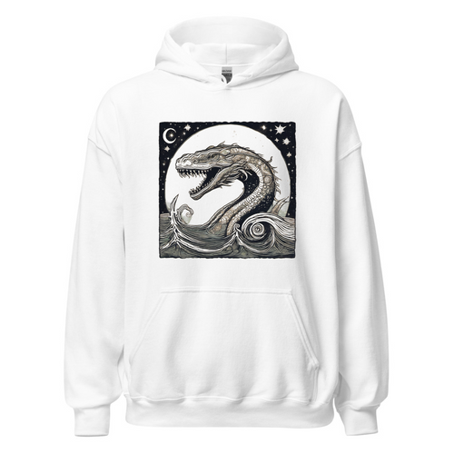 White Hoodie with print art