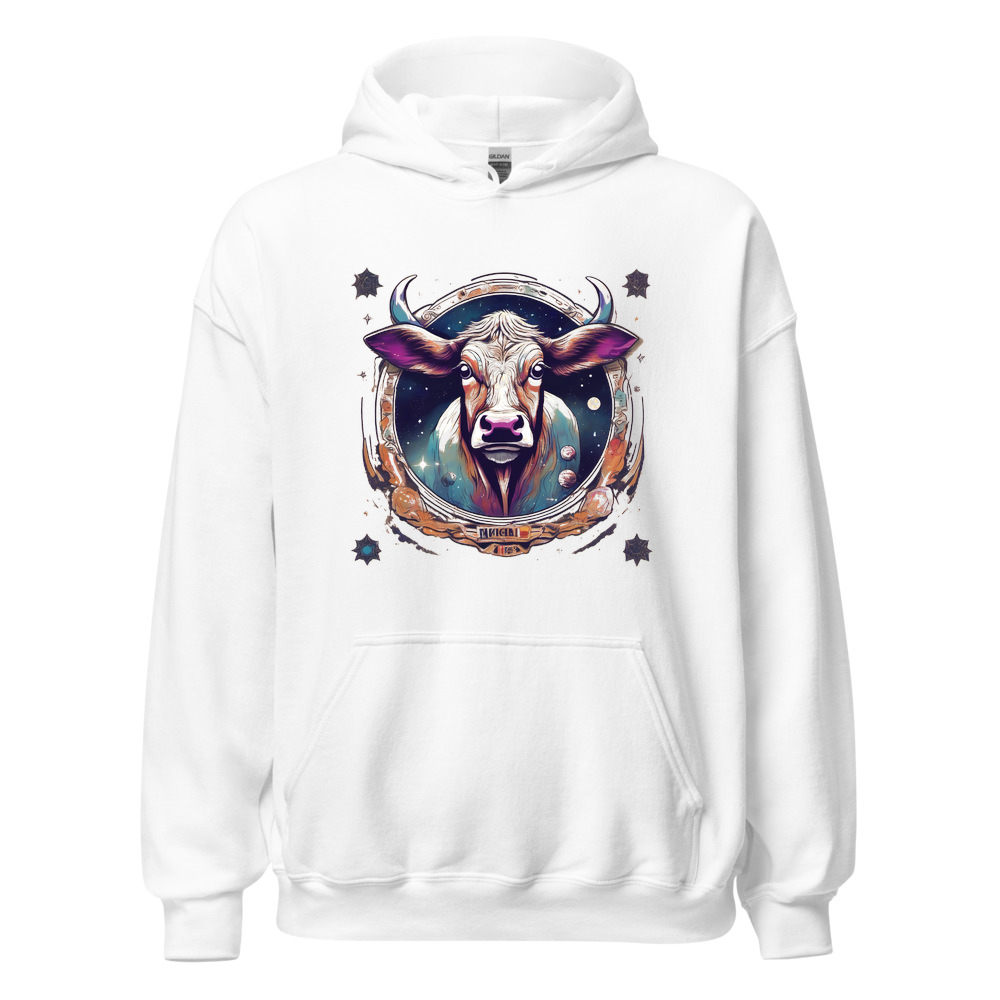 White Hoodie with print art