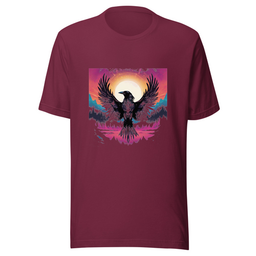 Maroon T-Shirt with print art