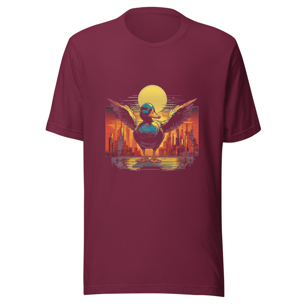 Maroon T-Shirt with print art