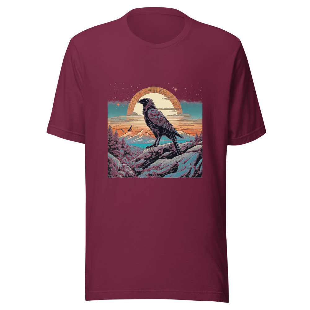 Maroon T-Shirt with print art