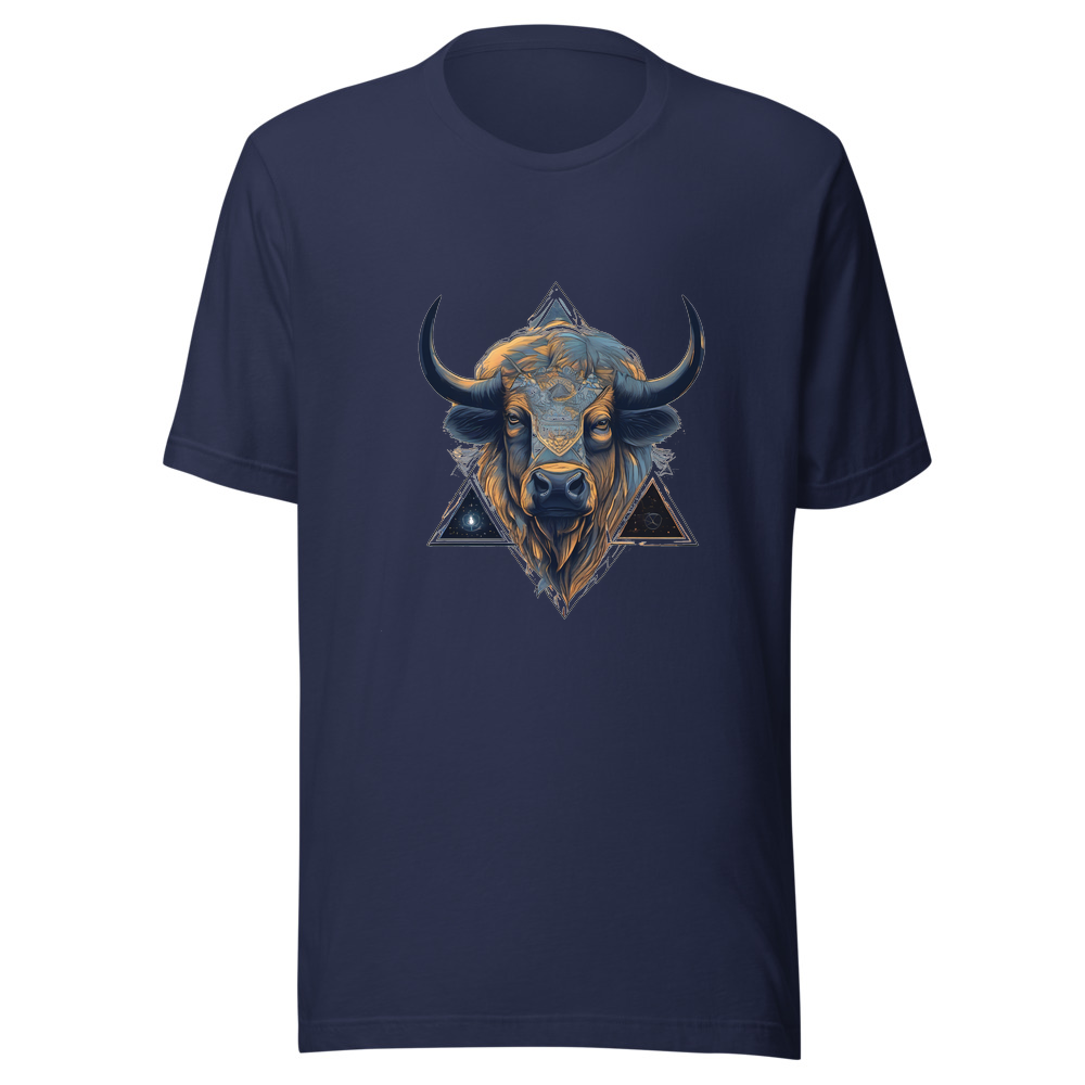 Navy T-Shirt with print art