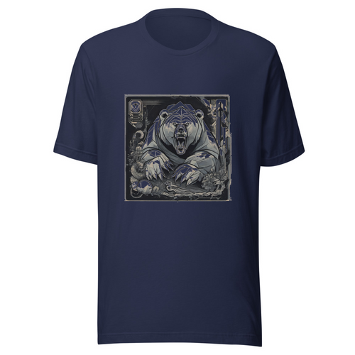 Navy T-Shirt with print art