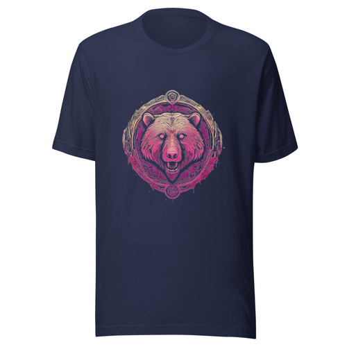 Navy T-Shirt with print art