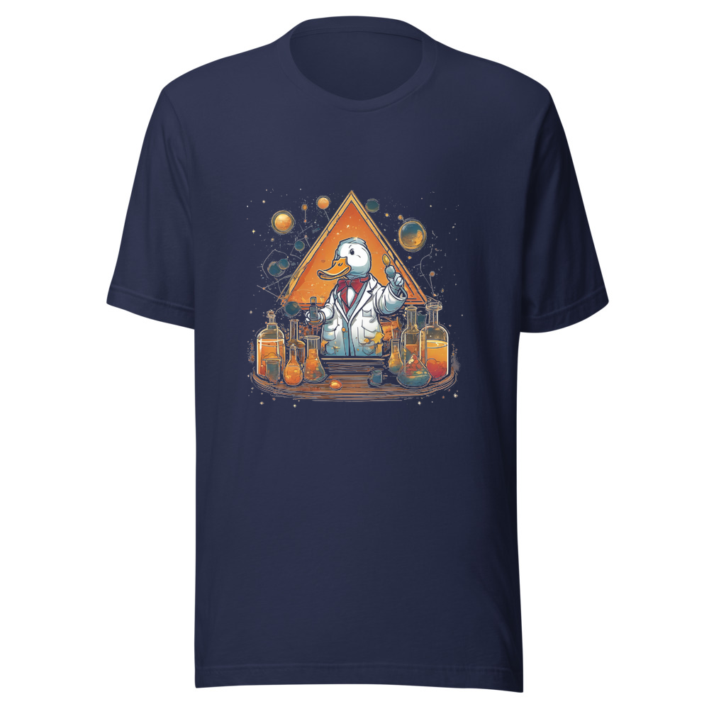 Navy T-Shirt with print art