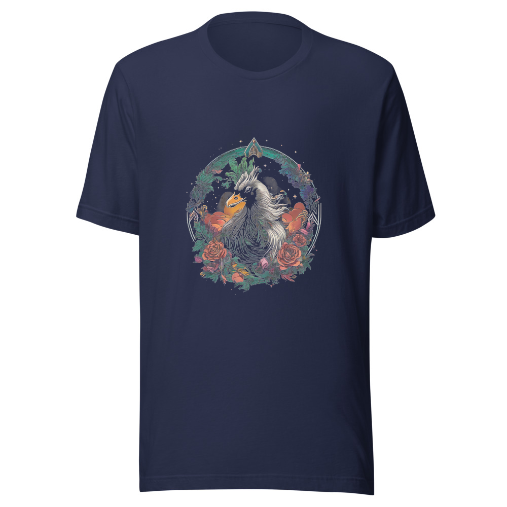 Navy T-Shirt with print art