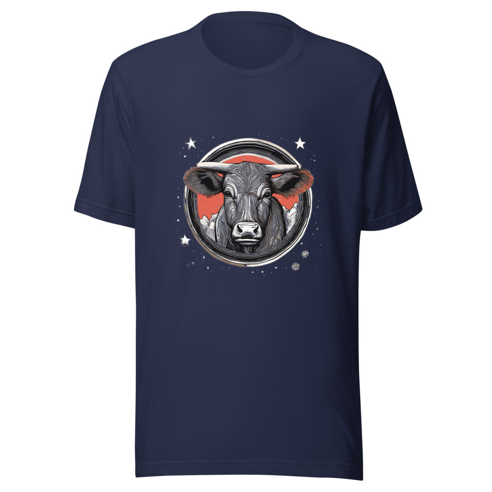 Navy T-Shirt with print art