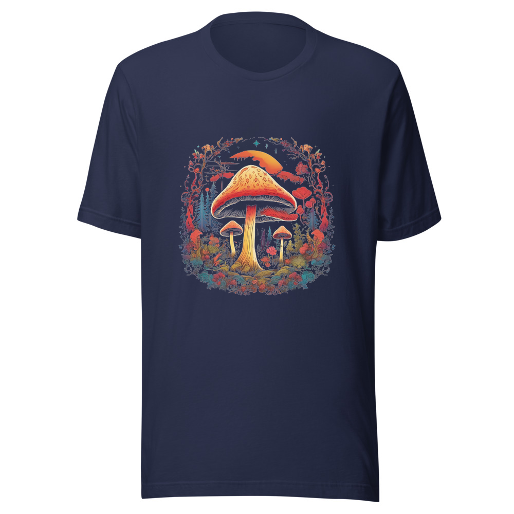 Navy T-Shirt with print art