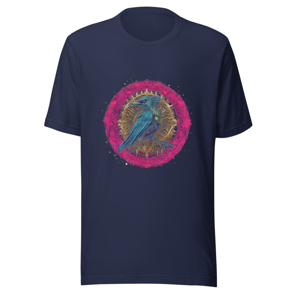 Navy T-Shirt with print art