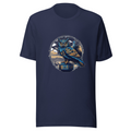 Navy T-Shirt with print art