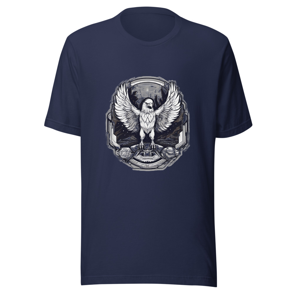 Navy T-Shirt with print art