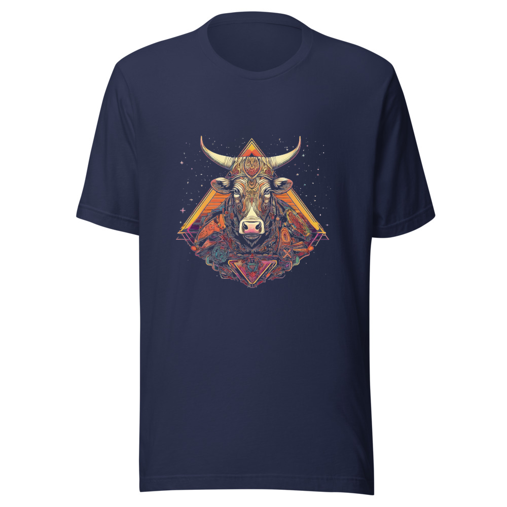 Navy T-Shirt with print art
